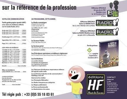 Tarifs du Guide Professionnel de Radio et du Son 2012